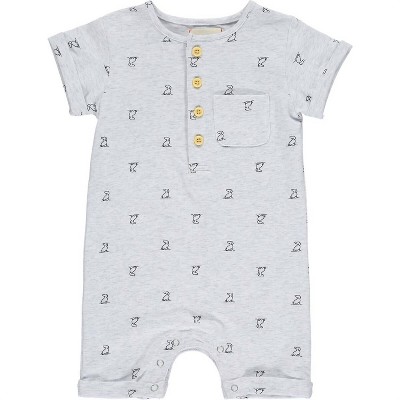 Gender Neutral Baby Boys Martingale Henley Romper - ME & HENRY