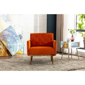 LOVMOR Modern Accent Chair w/Rose Golden feet & Upholstered,leisure single sofa for Living Room Bedroom Office - 1 of 4
