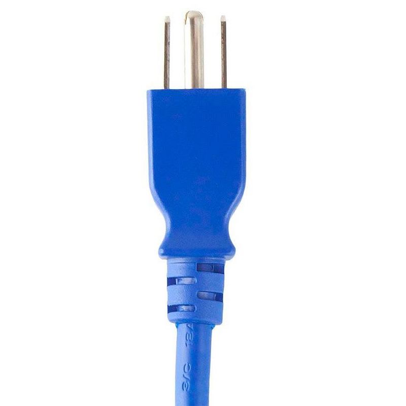 Monoprice 3-Prong Power Cord - 3 Feet - Blue, NEMA 5-15P to IEC 60320 C13, 14AWG, 15A/1875W, 125V, Works With Most PCs, Monitors, Scanners, & Printers, 3 of 7