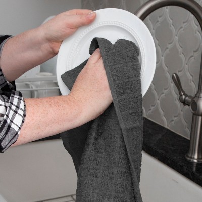 Federal and Graphite Cotton Terry Kitchen Towel and Dish Cloth Set, 12 Pack