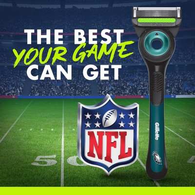 GilletteLabs + NFL Special Edition Philadelphia Eagles Men's Razor with 4 Razor Blade Refills and Magnetic Stand: Including Whole Body