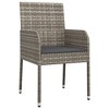 vidaXL Durable Poly Rattan Patio Chairs in Sleek Gray Design - Powder-Coated Steel Frame - 3 of 4