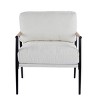 Modern Upholstered Accent Chair with Metal Frame and Wood Armrests for Living Room or Office-Cuddlewood - 3 of 4