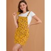 INSPIRE CHIC Women's Adjustable Strap Pinafore Bib Corduroy Overalls Floral Dress - 2 of 4