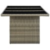 vidaXL Garden Table Brown Poly Rattan and Tempered Glass - 3 of 4