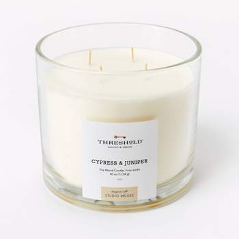  Clear Glass Cypress & Juniper Candle White - Threshold™ designed with Studio McGee
