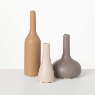 Sullivans Bud Ceramic Vase Set of 3  8.75"H  6"H & 5"H