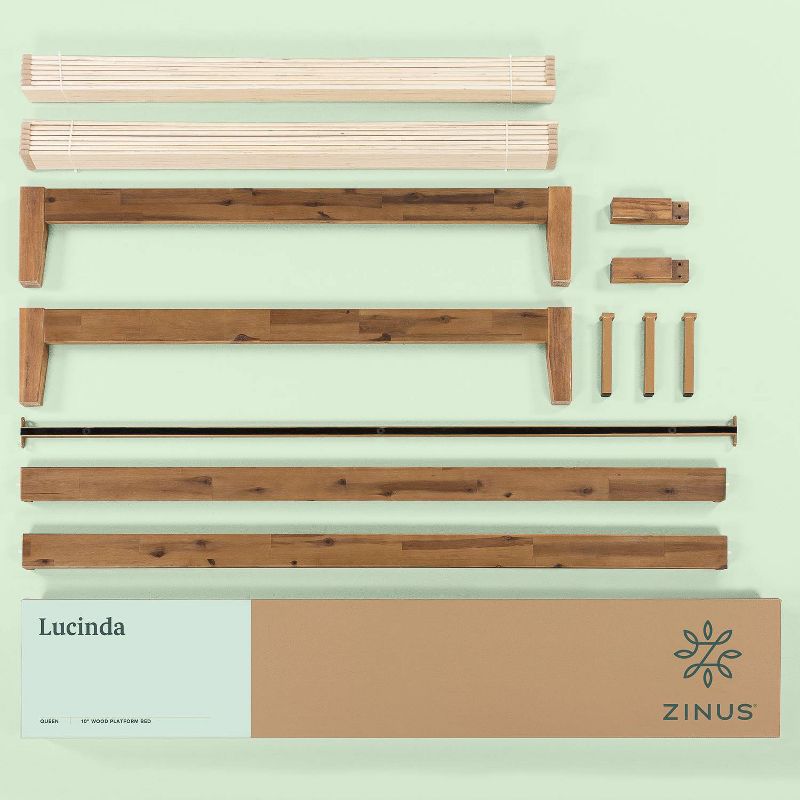 Lucinda 10" Wood Platform Bed Frame Brown - Zinus, 6 of 8
