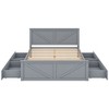 NicBex Queen Size Platform Bed 80.9" L Modern Pine Bed Frame with Headboard and 4 Drawers for Bedroom, Guest Room, No Box Spring Required, Gray - 3 of 4