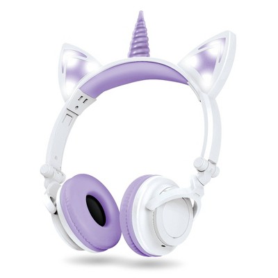 ART+SOUND LED Light Up Unicorn Bluetooth Wireless / Wired Headphones