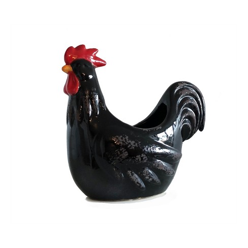 Decorative Ceramic Rooster Basket Black 9 5 Drew Derose Target