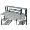 Royal Hampton Metal Desk with 4 Open Bottom Shelves and Bookcase Hutch, Gray and Black - 4 of 4
