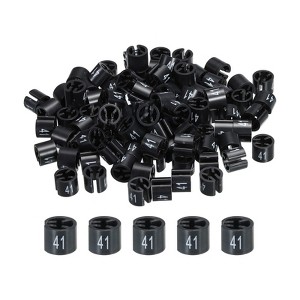 Unique Bargains Round Plastic Reusable Garment Hanger Marker Number Tag Black 100 Pcs - 1 of 3