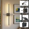 DORESshop 28 in. 2-Light Black Wall Sconces, Wireless LED 3CCT-RGB Wall Lights for Bedroom, Living Room, 2-Pack - 4 of 4