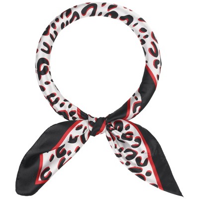 Elerevyo Women's Silk Feeling Leopard Print Scarf