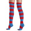 Striped Patterned Over the Knee High Socks from the Sock Panda (Women's Sizes Adult Medium) - Blue and Red - 2 of 3