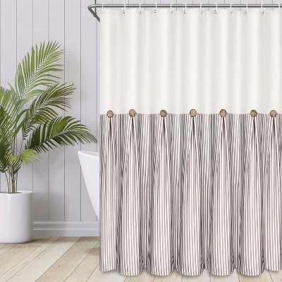 LunaLulinlk Shower Curtain, Farmhouse Button Waterproof Fabric Bathroom Curtain