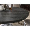 Roundhill Furniture Iris Dining Set, Round Pedestal Table with 4 Chairs, Weathered White and Gray, 5-Piece - 3 of 4