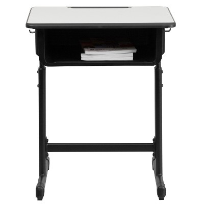 Adjustable Black and Gray Steel Student Desk
