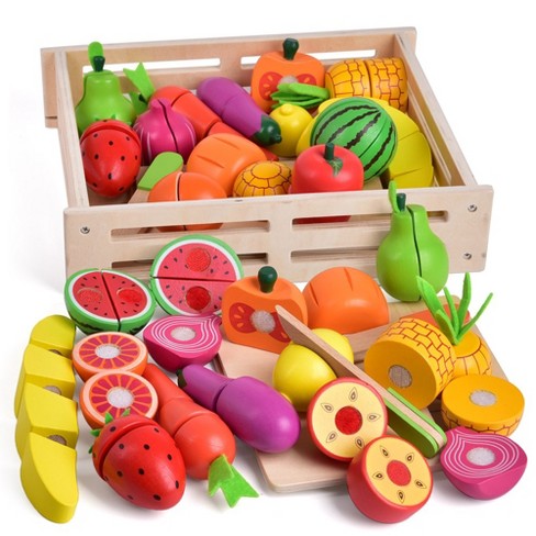 Fun Little Toys 35 Pcs Pretend Play Cutting Food Set Target