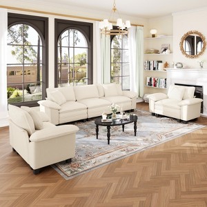 Captiva Designs Cloud Modular 3-Piece Sectional Sofa Set, 5-Seater Deep Seat Couch for Living Room - 1 of 4
