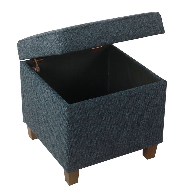 Square Tufted Faux Leather Storage Ottoman - HomePop, 2 of 13