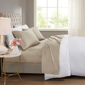 600 Thread Count Cotton Blend Deep Pocket Ultra Soft Fuzzy Sheet Set, Prime Bedding Sets for Bedroom, Cozy Winter Bedding for Luxury Decor Style, Machine Washable Fitted Sheet for Queen / King Size, Xmas Bedding - 1 of 4