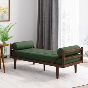 Chaise Lounge Sofa,Two-Armed Chaise Lounge With Button Tufting And Waffle Stitching,Chaise Lounge In Living Room-Cuddlewood - 1 of 4