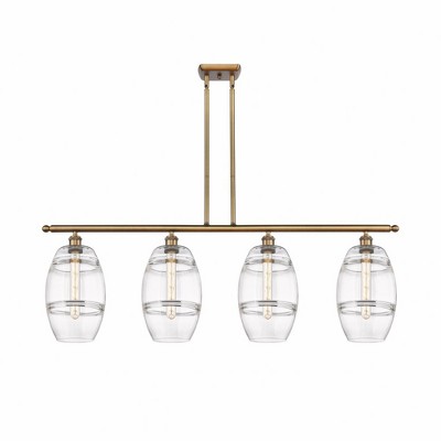 Vaz - 4 Light Stem Hung Island In Industrial Style-10.38 Inches Tall and 48 Inches Wide