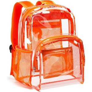 Clear Heavy Duty PVC Transparent Backpack - Extra Large Size with Reinforced Straps, Ideal for College - 1 of 4