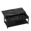Cold-Rolled Steel Rectangular Double-Layer Coffee Table with Hidden Storage Compartment, Fingerprint Lock and Alarm System - 2 of 4