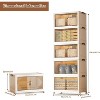5 Tier Stackable Storage Boxes with Wheels, Foldable Storage Drawers Box with Wheels, Magnetic Door, Top and Front Open Stackable Storage Bins - 3 of 4