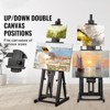 VEVOR Studio H-Frame Easel, Holds Canvas Art up to 77", Beechwood Artists Easel for Painting with Bottom Tray, Double Canvas Position, Black - 3 of 4