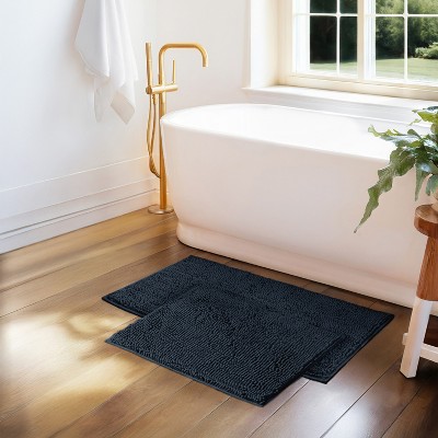 Soft Absorbent Chenille Bath Mat Rug with Anti-Skid Rubber Backing - Becky Cameron