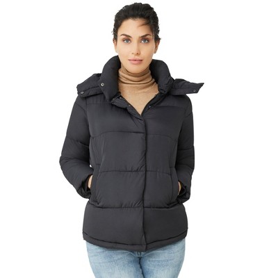 ellos Plus Size Short Hooded Puffer