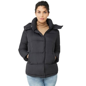 ellos Plus Size Short Hooded Puffer - 1 of 4