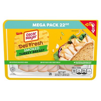 Oscar Mayer Deli Fresh Smoked Turkey Breast Sliced Lunch Meat Mega Pack - 22oz