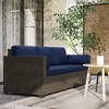 Outsunny Wicker Patio Couch, PE Rattan 3-Seat Sofa, Outdoor Furniture with Deep Seating, Cushions, Steel Frame - 3 of 4