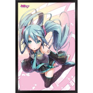 Trends International Hatsune Miku - Pink Circles Framed Wall Poster Prints - 1 of 4