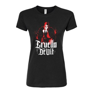 Women's - Disney Villains - Cruella Devil Spatter Fitted Graphic T-Shirt - 1 of 3