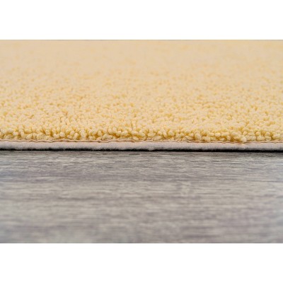 Soft Yellow Cotton 3-Piece Bath Rug Set with Latex Backing