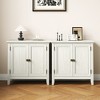 Heynemo 2-Door Buffet Cabinet with Storage, Bohemian Sideboard with Adjustable Shelves, Wood Credenza Cabinet, Grayish-White Console Table Bedroom - 2 of 4