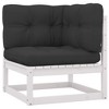 vidaXL 8 Piece Patio Lounge Set with Cushions Solid Wood Pine - White - 4 of 4