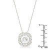 Slickblue Classic Pave Halo Pendant for Women, Rhodium Plated, 4.22 Carat Cubic Zirconia, 16” Chain with Extender - image 3 of 3