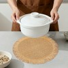 REGALWOVEN Rustic Placemats Set of 6 Woven Placemats for Dining Table Decor Round Kitchen Table Mat Wipe Clean - 4 of 4