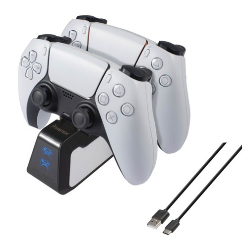 Insten Charging Station For Playstation 5 Ps5 Controller Charger Dock Stand Dual Charge Copper Connector With Led Light Indicator Black White Target