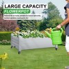 Lyngins Large Planter with 78L Soil Capacity & 12.5L Integrated Water Reservoir,Plant Box for Vegetables,Flowers,Gray White - 2 of 4