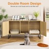 Litter Box Enclosure for 2 Cats, Double Room Kitty House with Scratch Pad - 2 of 4