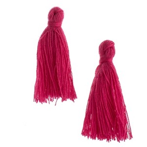 John Bead 1in Fucshia Cotton Tassels Ornament for DIY Crafts Party Decorations, 20pcs - 1 of 4