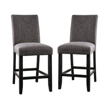 Set of 2 Norelo 25" Upholstered Counter Height Barstools Gray - HOMES: Inside + Out